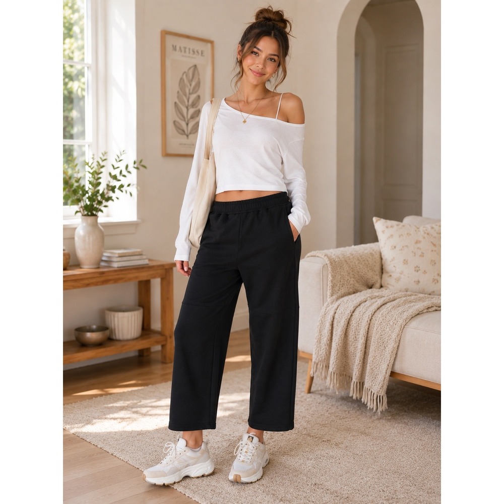 Free People FP Movement Top Score Cotton Pants Black Cargo Joggers XS